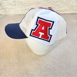 Vintage 1980 University Of Arizona SnapBack Helmet Cap White Mesh Trucker Hat